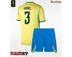 Brasile Gabriel Magalhaes #3 Prima Maglia Bambino Mondiali 2026 Manica Corta (+ Pantaloni corti)